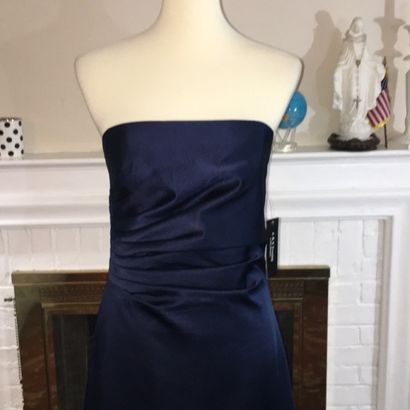 ABS Evening by Allen Schwartz Satin Midnight Blue - Picture 2 of 7